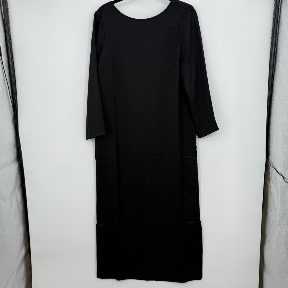 NWT M. Martin Long Sleeve Back Ballet Midi Dress Black Size Large - Picture 2 of 9